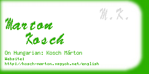 marton kosch business card